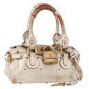 Chloe Paddington Hand Bag Leather Gold Silver Auth 178535A-1