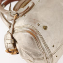 Chloe Paddington Hand Bag Leather Gold Silver Auth 178535A-12