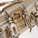 Chloe Paddington Hand Bag Leather Gold Silver Auth 178535A-14