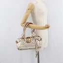 Chloe Paddington Hand Bag Leather Gold Silver Auth 178535A-23