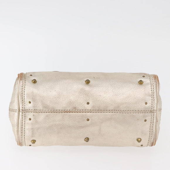 Chloe Paddington Hand Bag Leather Gold Silver Auth 178535A