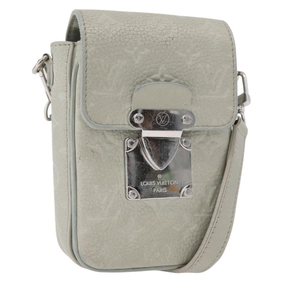 LOUIS VUITTON Taurillon Vertical Wearable Wallet Bag Gray M82568 LV Auth 178538V
