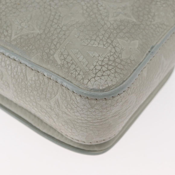 LOUIS VUITTON Taurillon Vertical Wearable Wallet Bag Gray M82568 LV Auth 178538V