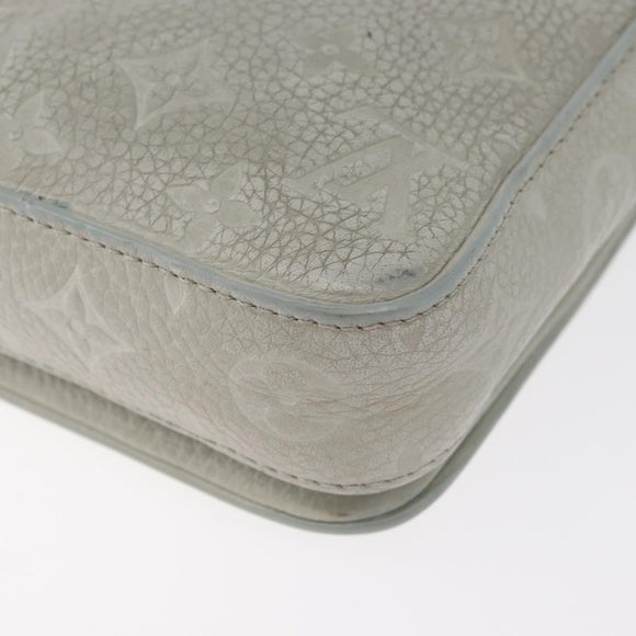 LOUIS VUITTON Taurillon Vertical Wearable Wallet Bag Gray M82568 LV Auth 178538V