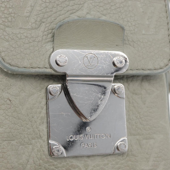 LOUIS VUITTON Taurillon Vertical Wearable Wallet Bag Gray M82568 LV Auth 178538V