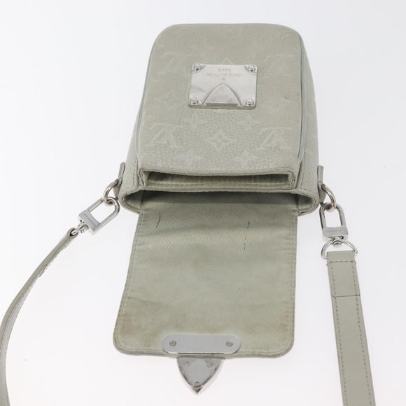 LOUIS VUITTON Taurillon Vertical Wearable Wallet Bag Gray M82568 LV Auth 178538V