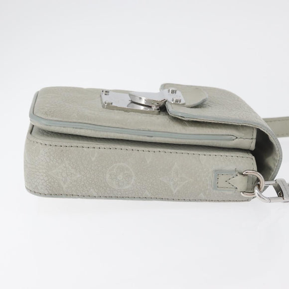 LOUIS VUITTON Taurillon Vertical Wearable Wallet Bag Gray M82568 LV Auth 178538V