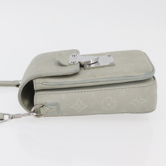 LOUIS VUITTON Taurillon Vertical Wearable Wallet Bag Gray M82568 LV Auth 178538V