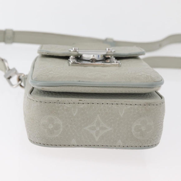 LOUIS VUITTON Taurillon Vertical Wearable Wallet Bag Gray M82568 LV Auth 178538V