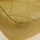 CHANEL Mini Matelasse 16 Chain Bag Lamb Skin Yellow Gold CC Auth 178543SAV-16