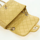 CHANEL Mini Matelasse 16 Chain Bag Lamb Skin Yellow Gold CC Auth 178543SAV-20