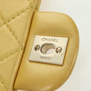 CHANEL Mini Matelasse 16 Chain Bag Lamb Skin Yellow Gold CC Auth 178543SAV-21