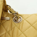 CHANEL Mini Matelasse 16 Chain Bag Lamb Skin Yellow Gold CC Auth 178543SAV-22