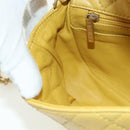CHANEL Mini Matelasse 16 Chain Bag Lamb Skin Yellow Gold CC Auth 178543SAV-25