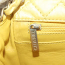 CHANEL Mini Matelasse 16 Chain Bag Lamb Skin Yellow Gold CC Auth 178543SAV-26
