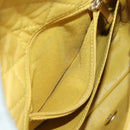 CHANEL Mini Matelasse 16 Chain Bag Lamb Skin Yellow Gold CC Auth 178543SAV-27