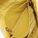 CHANEL Mini Matelasse 16 Chain Bag Lamb Skin Yellow Gold CC Auth 178543SAV-28