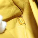 CHANEL Mini Matelasse 16 Chain Bag Lamb Skin Yellow Gold CC Auth 178543SAV-11
