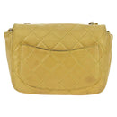 CHANEL Mini Matelasse 16 Chain Bag Lamb Skin Yellow Gold CC Auth 178543SAV-2