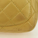 CHANEL Mini Matelasse 16 Chain Bag Lamb Skin Yellow Gold CC Auth 178543SAV-3