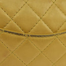 CHANEL Mini Matelasse 16 Chain Bag Lamb Skin Yellow Gold CC Auth 178543SAV-4