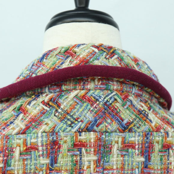 CHANEL Jacket Tweed Multicolor CC Auth 178546V