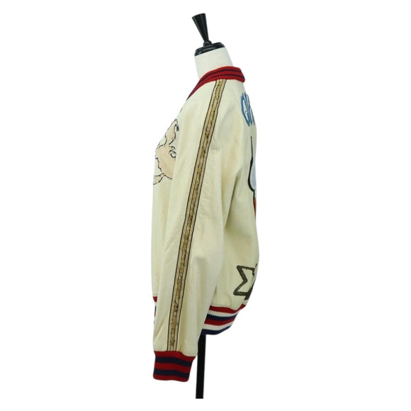GUCCI Disney Collaboration Donald Duck Jacket Leather 46 462143 Auth 178547SM