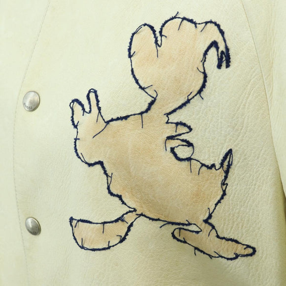 GUCCI Disney Collaboration Donald Duck Jacket Leather 46 462143 Auth 178547SM