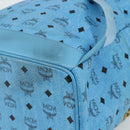 MCM Vicetos Logogram Backpack PVC Light Blue Gold Auth 178560-14
