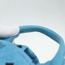 MCM Vicetos Logogram Backpack PVC Light Blue Gold Auth 178560-8