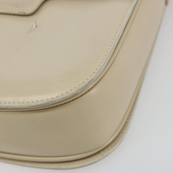 GUCCI Shoulder Bag Leather Beige Gold 26 001 0647 Auth 178561