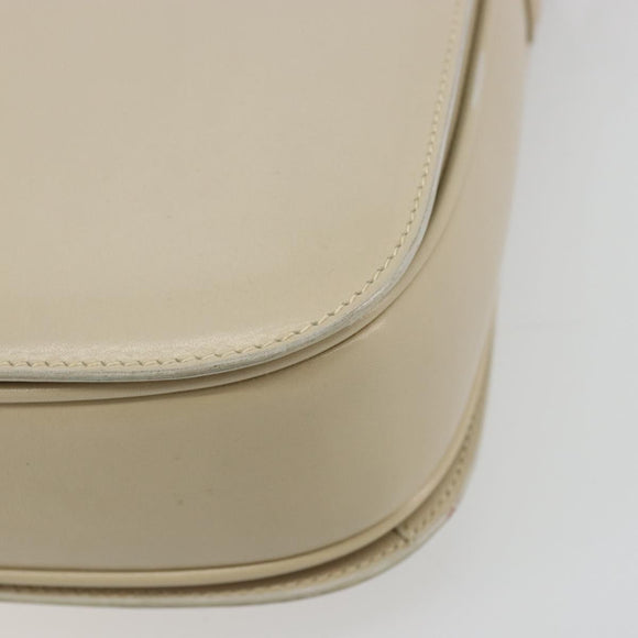 GUCCI Shoulder Bag Leather Beige Gold 26 001 0647 Auth 178561
