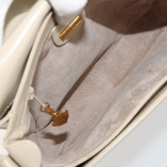 GUCCI Shoulder Bag Leather Beige Gold 26 001 0647 Auth 178561