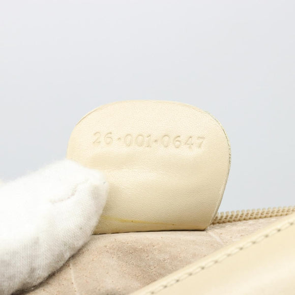 GUCCI Shoulder Bag Leather Beige Gold 26 001 0647 Auth 178561