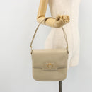 GUCCI Shoulder Bag Leather Beige Gold 26 001 0647 Auth 178561-25
