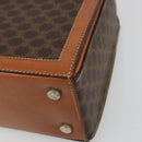 CELINE Macadam Canvas Handtas PVC Leer Bruin Goud Auth 178576A-9