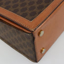 CELINE Macadam Canvas Handtas PVC Leer Bruin Goud Auth 178576A-14