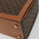 CELINE Macadam Canvas Handtas PVC Leer Bruin Goud Auth 178576A-15