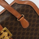 CELINE Macadam Canvas Handtas PVC Leer Bruin Goud Auth 178576A-17