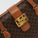 CELINE Macadam Canvas Handtas PVC Leer Bruin Goud Auth 178576A-18