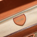 CELINE Macadam Canvas Handtas PVC Leer Bruin Goud Auth 178576A-19