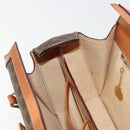 CELINE Macadam Canvas Handtas PVC Leer Bruin Goud Auth 178576A-21