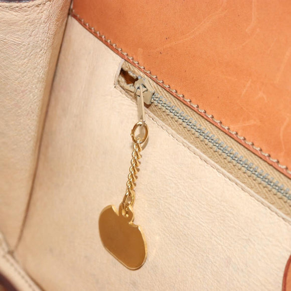 CELINE Macadam Canvas Handtas PVC Leer Bruin Goud Auth 178576A