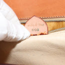 CELINE Macadam Canvas Handtas PVC Leer Bruin Goud Auth 178576A-12