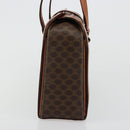 CELINE Macadam Canvas Handtas PVC Leer Bruin Goud Auth 178576A-4