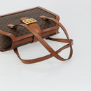 CELINE Macadam Canvas Handtas PVC Leer Bruin Goud Auth 178576A-7