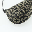 Christian Dior Trotter Canvas Saddle Accessory Pouch Black Silver Auth 178581A-14