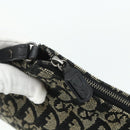 Christian Dior Trotter Canvas Saddle Accessory Pouch Black Silver Auth 178581A-10