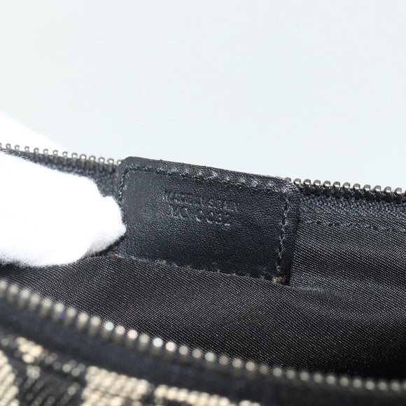 Christian Dior Trotter Canvas Saddle Accessory Pouch Black Silver Auth 178581A