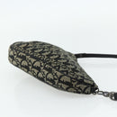 Christian Dior Trotter Canvas Saddle Accessory Pouch Black Silver Auth 178581A-4